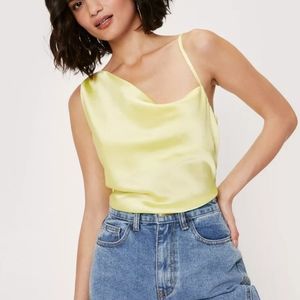 Nasty Gal Satin Asymmetrical Cami Top 0